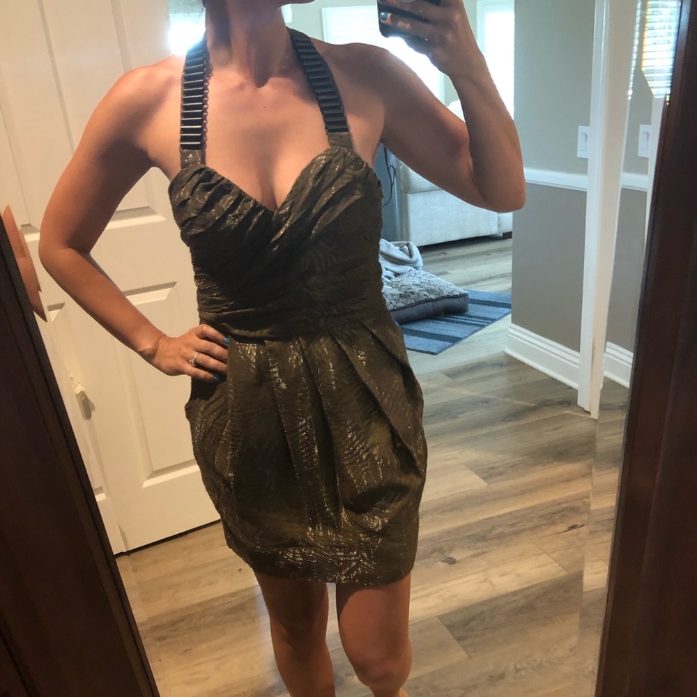 Bebe Military Halter Dress